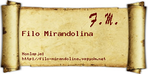 Filo Mirandolina névjegykártya